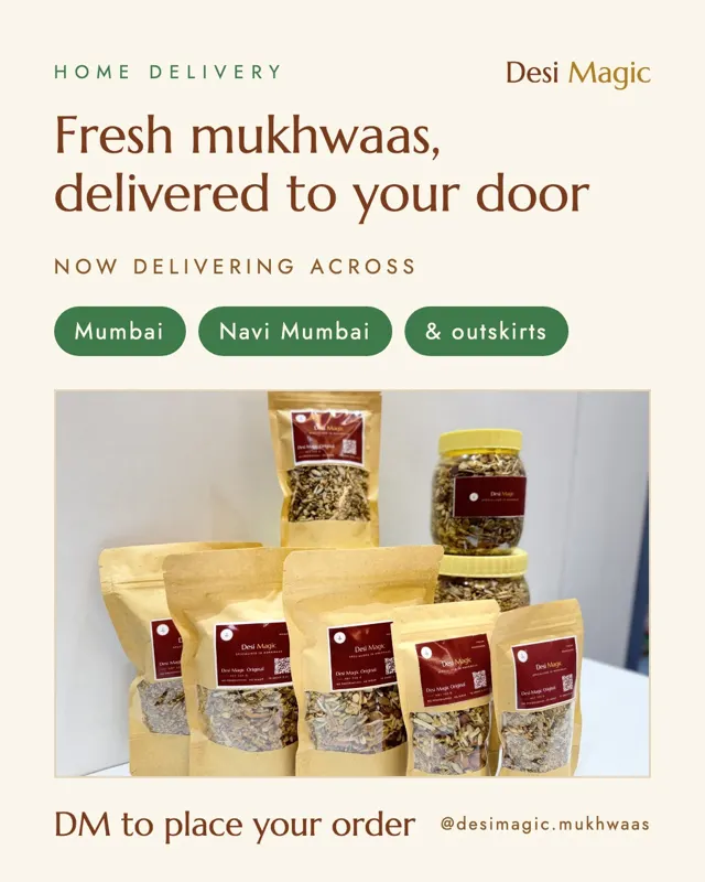 Instagram post: delivery across Mumbai and Navi Mumbai